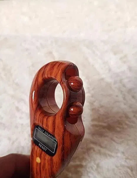 Digital Jaap Mala Counter – Wooden Finger Tasbih with LCD Display